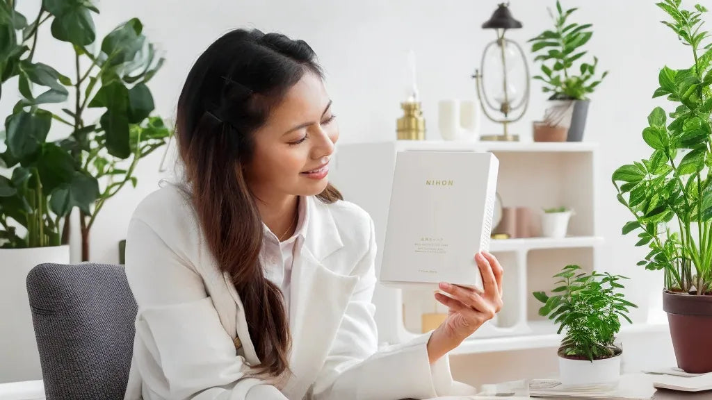 Women holding gold radiance face mask