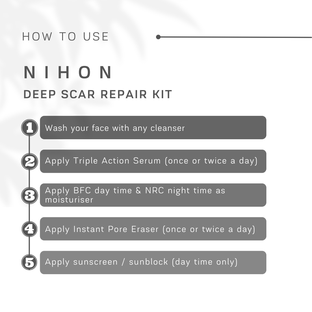 How to use Nihon Deep Scar Repair Kit
